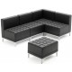 Infinity Black Bonded Leather Straight Backed Cube